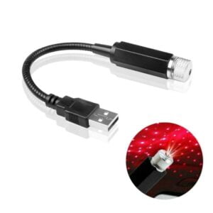 Luz LED USB flexible con puntero láser rojo.